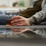 Woman relaxing with alcohol